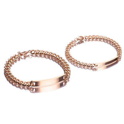 Engravable name bracelet rose gift box
