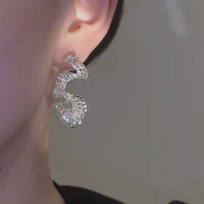 S-shaped curve earrings