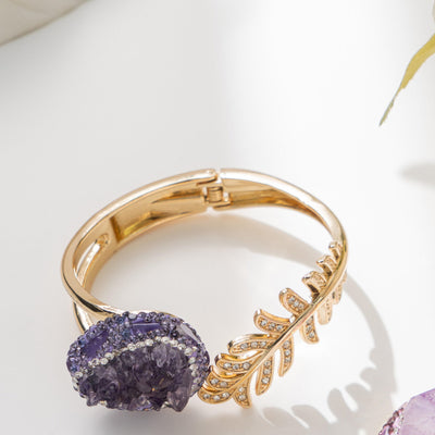 18K gold natural amethyst bracelet