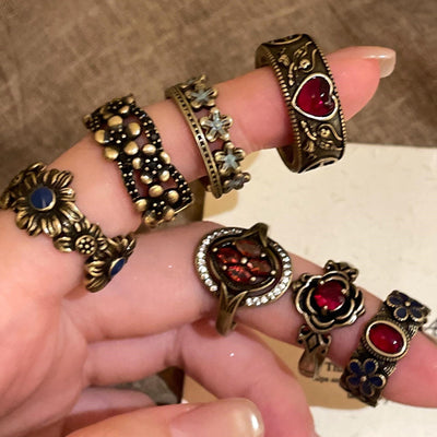 Vintage bronze gemstone ring