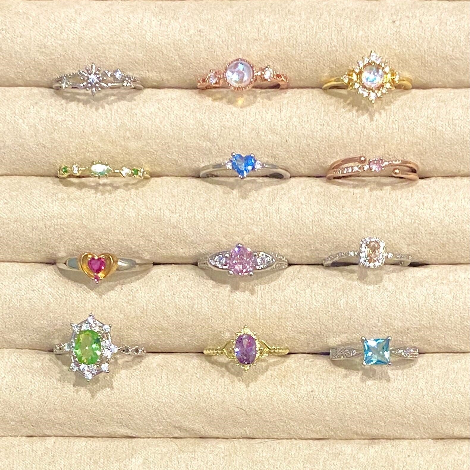 Colored gemstone rings