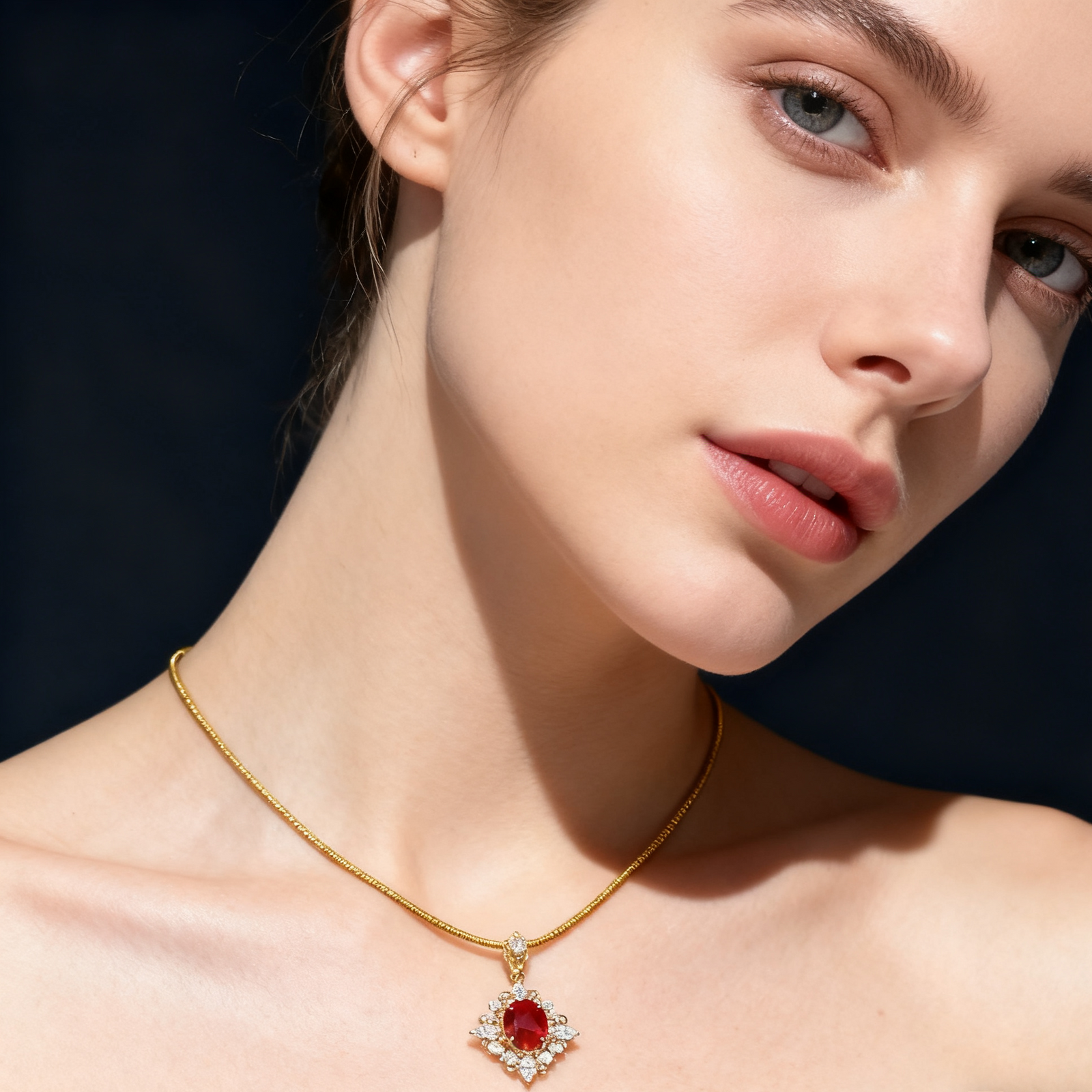 Full Pave Ruby Necklace & Ring