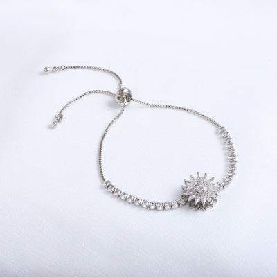 Diamond sunflower necklace ring earrings bracelet