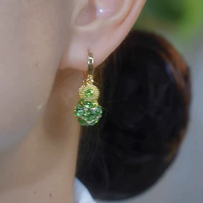 Round inlaid natural agate earrings