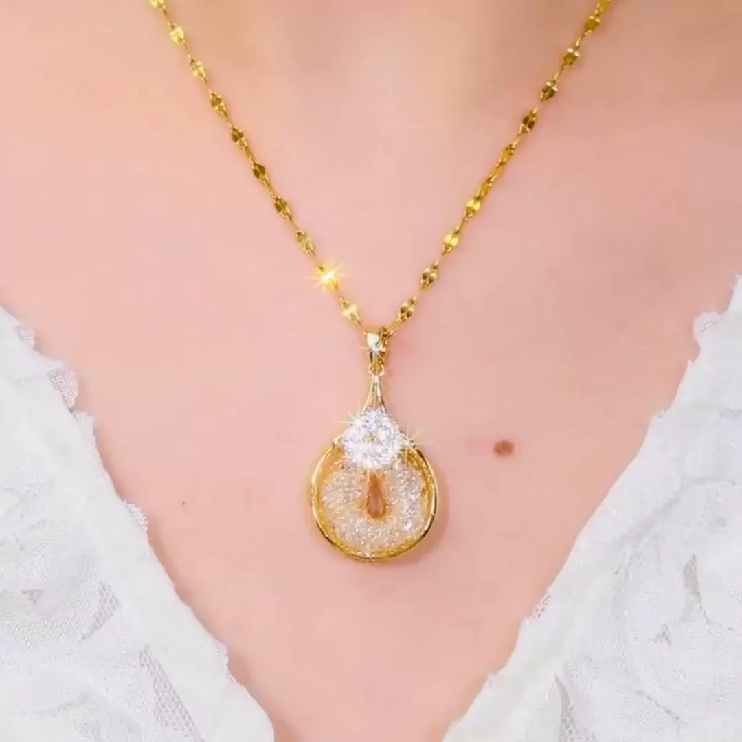 Gold Mesh Diamond Necklace