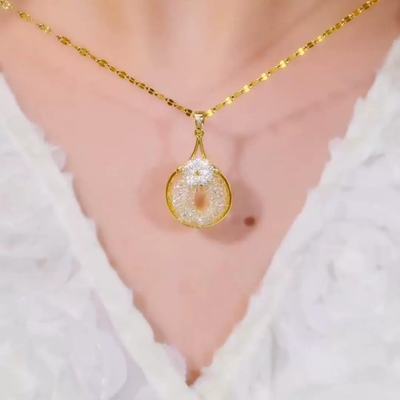 Gold Mesh Diamond Necklace