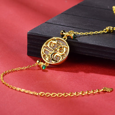 Dragon Phoenix • Natural Emerald Jade Stone Bracelet