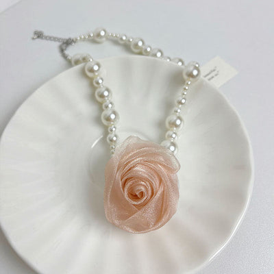 Flower and Irregular Natural Freshwater Pearl Necklace