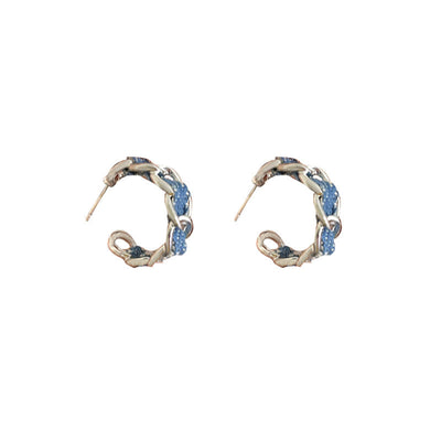 Bear denim necklace or denim braided earrings
