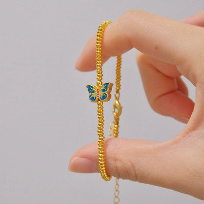 Burned Blue Butterfly Bracelet