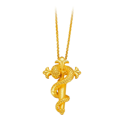 Snake scepter pendant necklace
