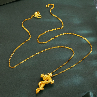 Snake scepter pendant necklace