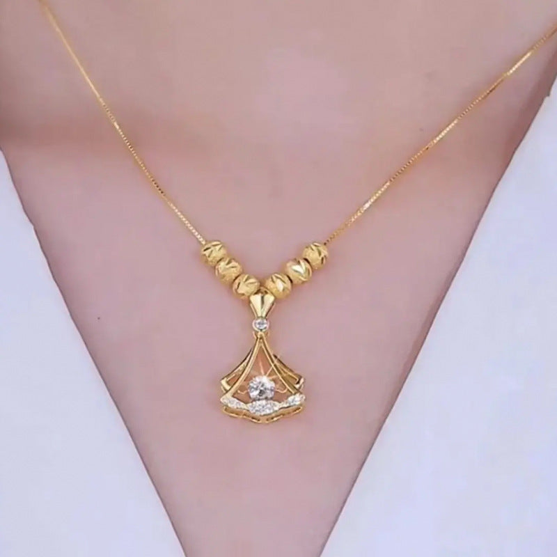 Ginkgo leaf natural crystal necklace