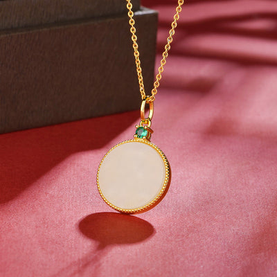 Dragon Phoenix • Natural Emerald Jade Stone Necklace