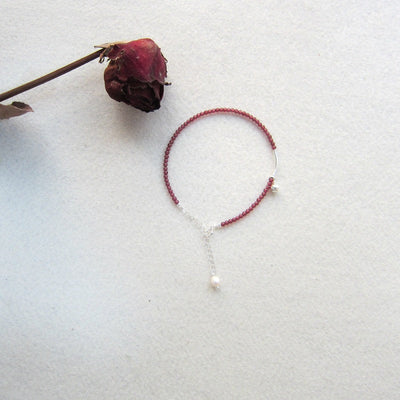 Natural Garnet Stone Pomegranate Anklet
