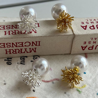 Fireworks Natural Freshwater Pearl Earrings