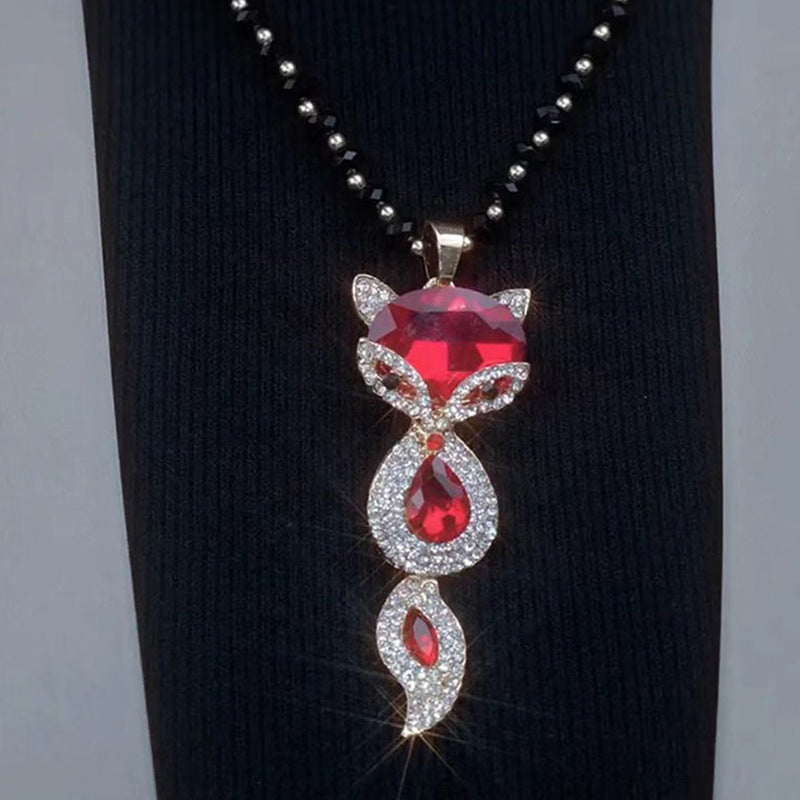 Fox Natural Crystal Necklace