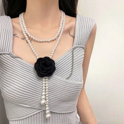Camellia natural freshwater pearl drop necklace
