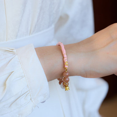 Lily of the valley natural sunstone bracelet