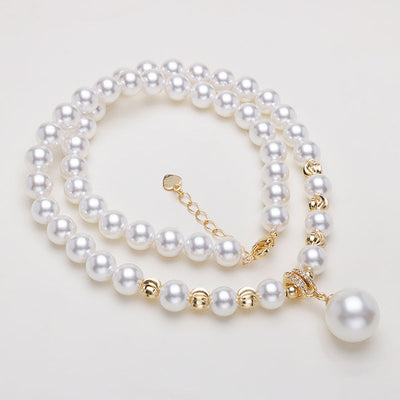 Fashionable Diamond Natural Freshwater Pearl Necklace