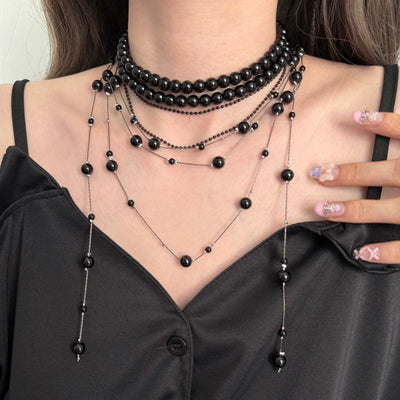 Multi-layered natural freshwater pearl tassel necklace