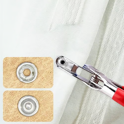 Metal snap fastener set