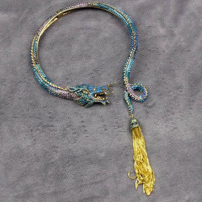 Dragon Necklace Earrings with Tassels