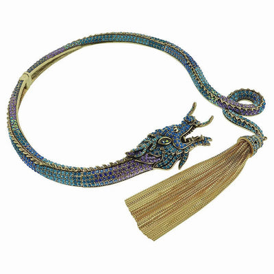 Dragon Necklace Earrings with Tassels