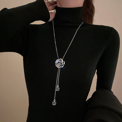 Camellia sweater necklace