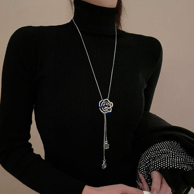 Camellia sweater necklace