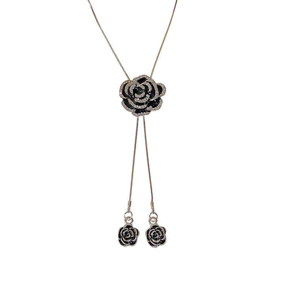 Camellia sweater necklace