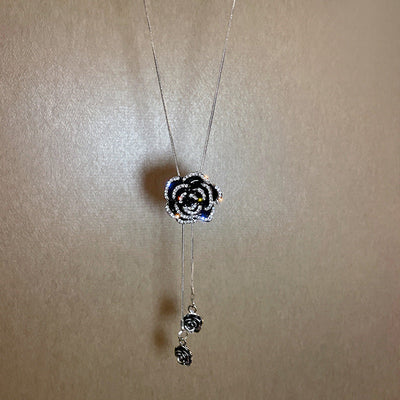 Camellia sweater necklace