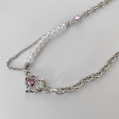 Irregular Heart Natural Freshwater Pearl Necklace