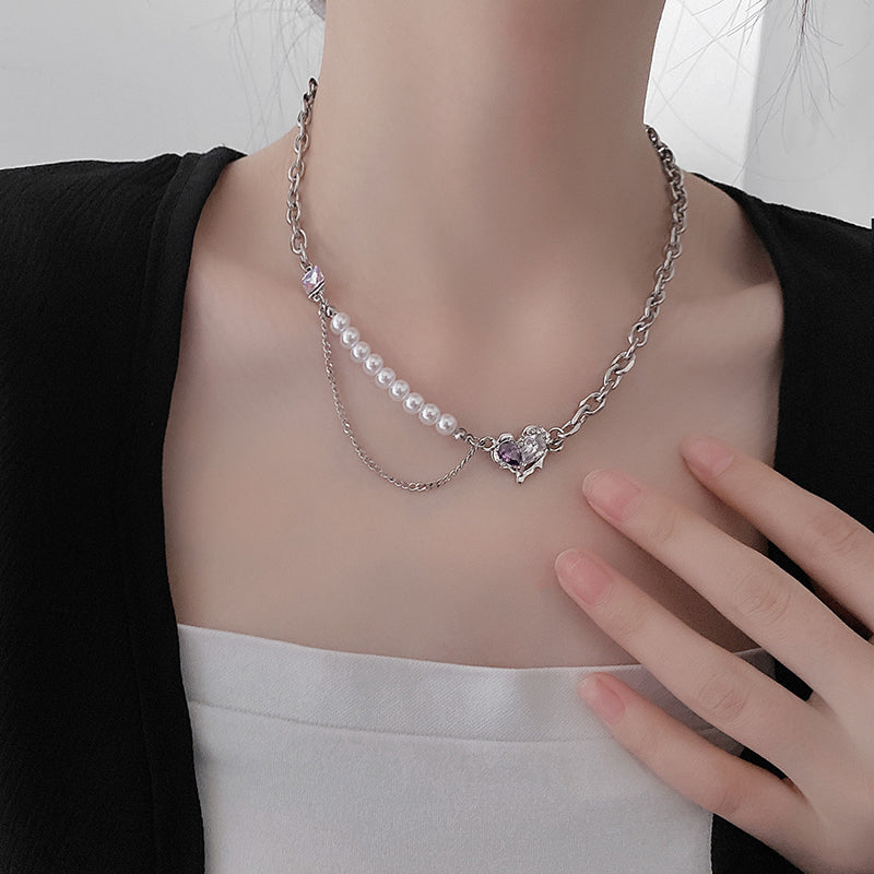 Irregular Heart Natural Freshwater Pearl Necklace