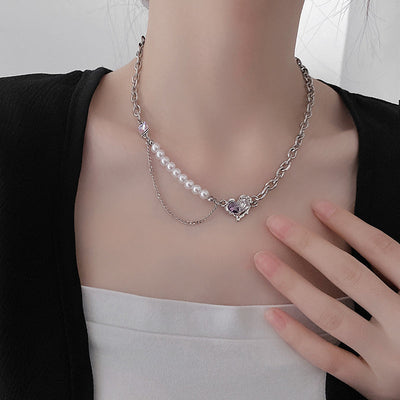 Irregular Heart Natural Freshwater Pearl Necklace