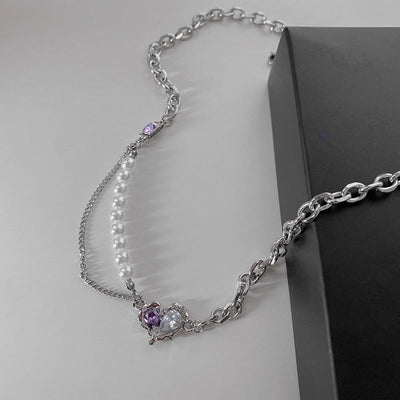 Irregular Heart Natural Freshwater Pearl Necklace