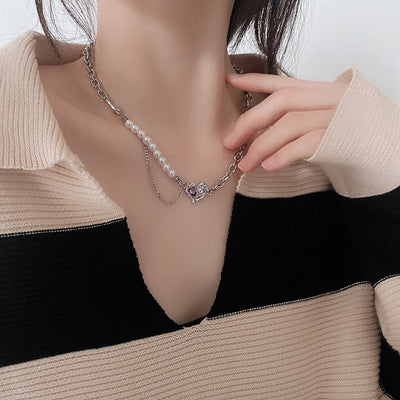 Irregular Heart Natural Freshwater Pearl Necklace