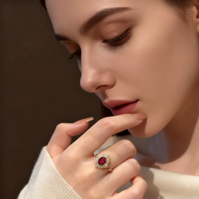 Full Pave Ruby Necklace & Ring