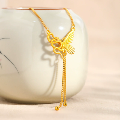 Snake and Butterfly Necklace