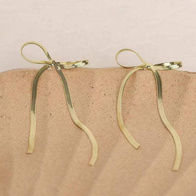 Bow Blade Chain Earrings