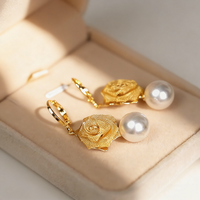 Blooming Pearl Drop Earrings