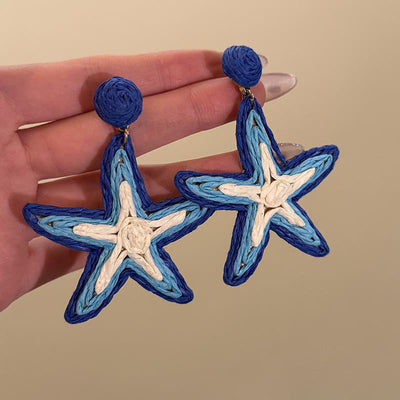 Hand-woven starfish earrings