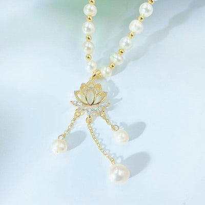 Lotus Natural Freshwater Pearl Necklace
