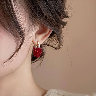U-shaped natural crystal earrings