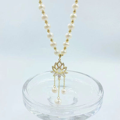Lotus Natural Freshwater Pearl Necklace