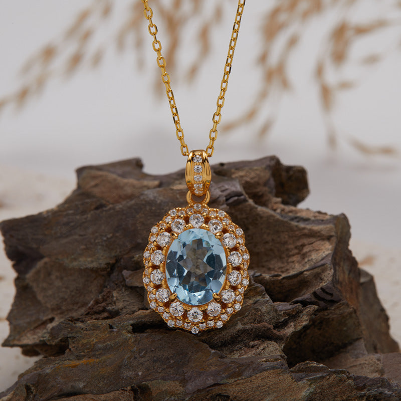 Natural colored crystal necklace