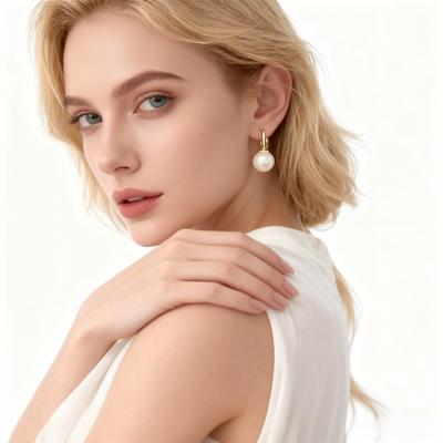 18K Gold Pearl Earrings