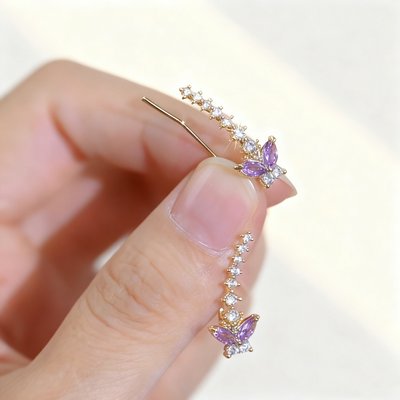 Amethyst Butterfly Earrings