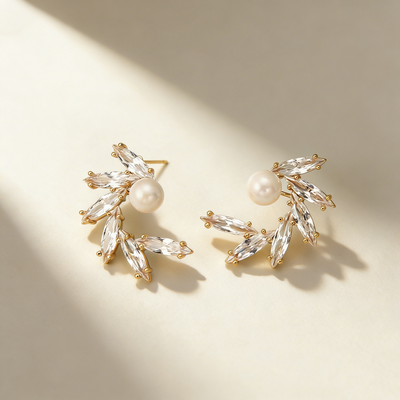 Leaf Pearl Earrings