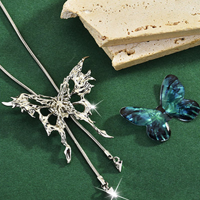 Adjustable Butterfly Tassel Necklace